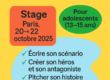 Adolescent présentant un pitch de film devant ses camarades lors de l’atelier cinéma Toussaint 2025 à Paris