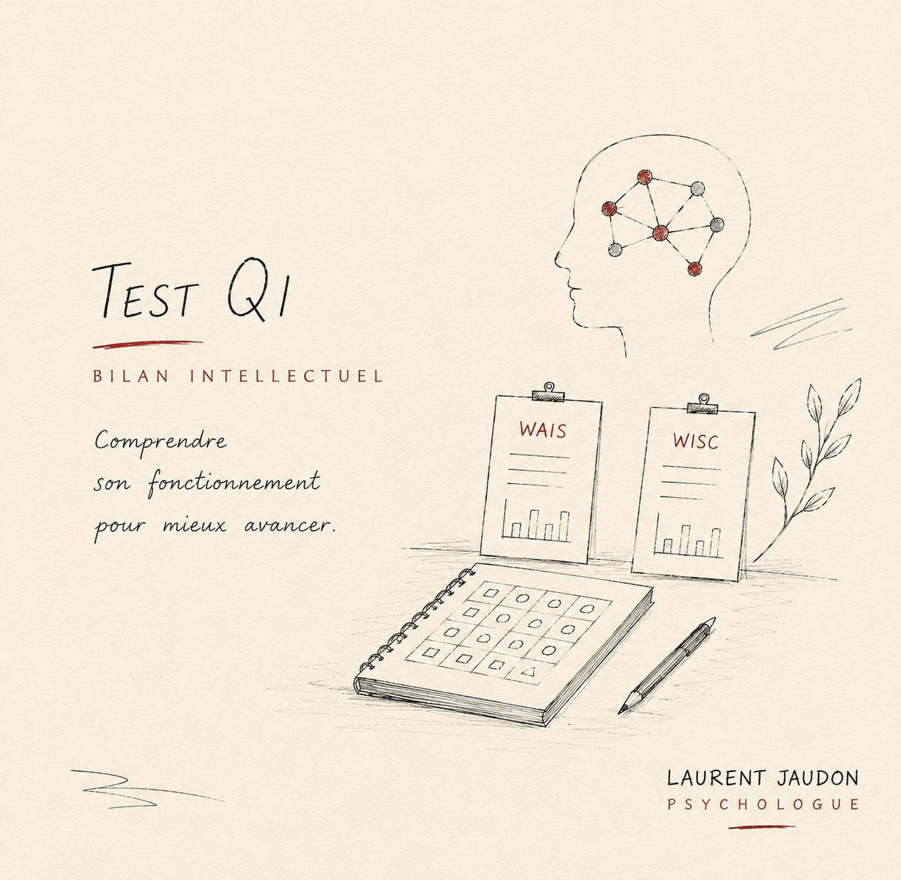 test QI HPI bilan intellectuel, Laurent Jaudon psychologue à Paris Illustration d’un test QI et bilan intellectuel WAIS WISC avec Laurent Jaudon, psychologue à Paris.